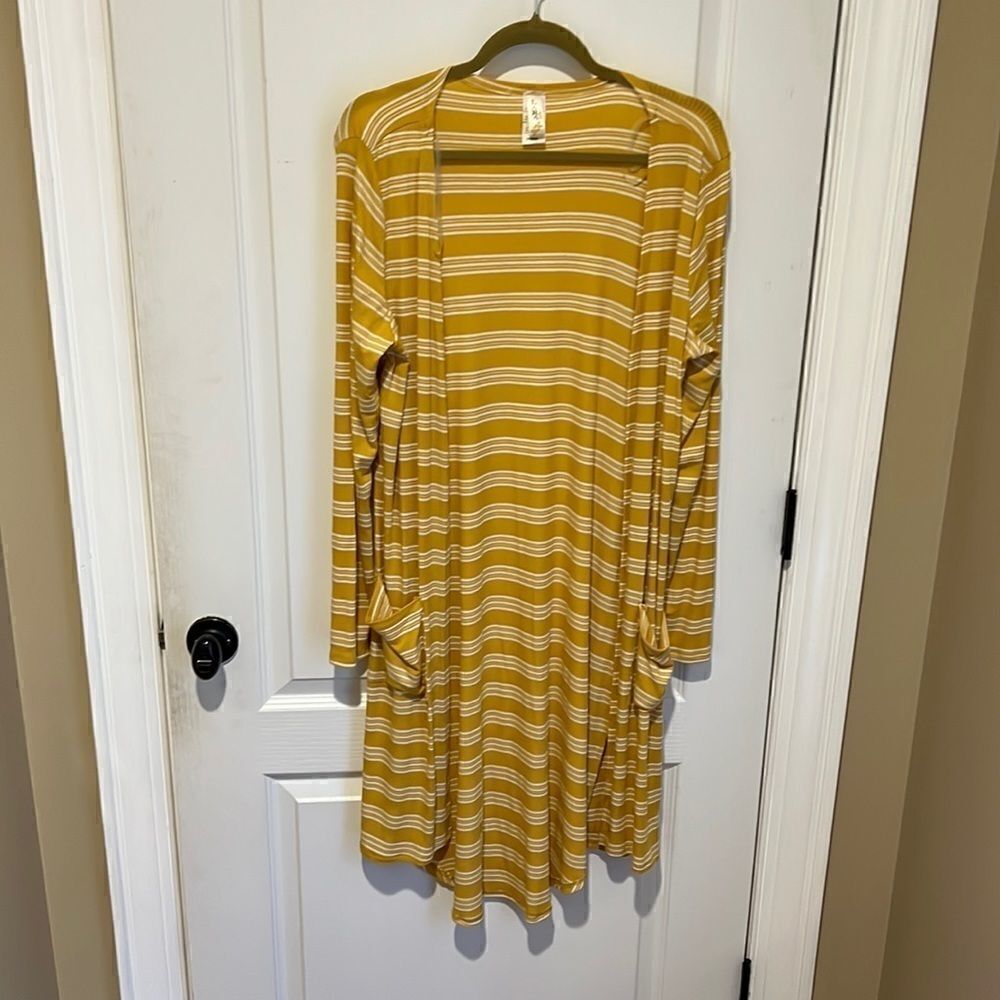 New Lara striped mustard sweater cardigan